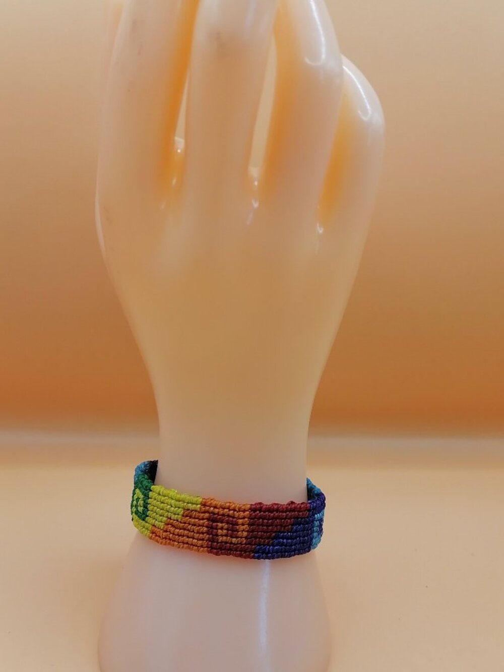 Handmade Rainbow Maze Macrame Bracelet LGBTQ Pride